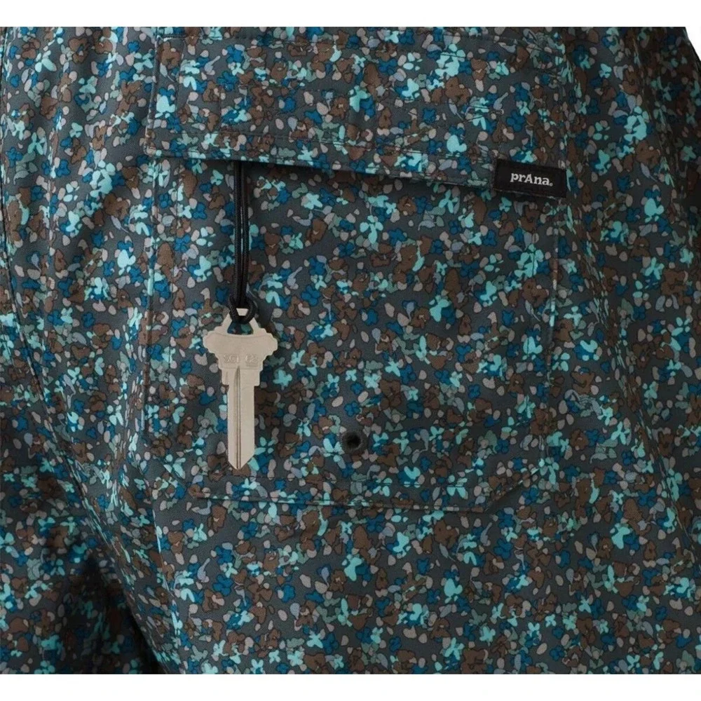 Coastal Shorts Blue Floral Beachwear Boardshorts Grey Blue Swim Size‎ L